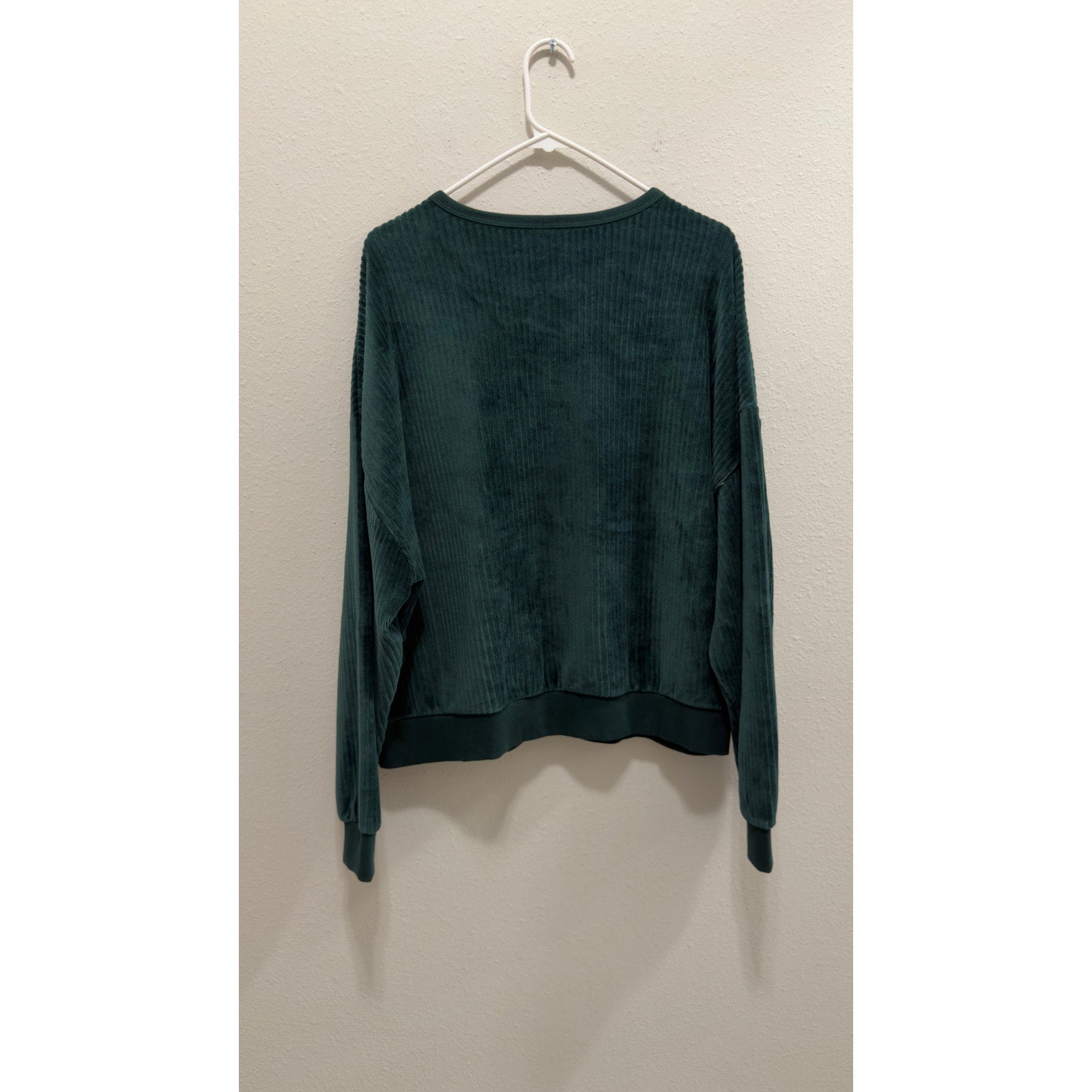 Disney Parks Haunted Mansion Wallpaper Teal Velvet Flocked Crewneck Large