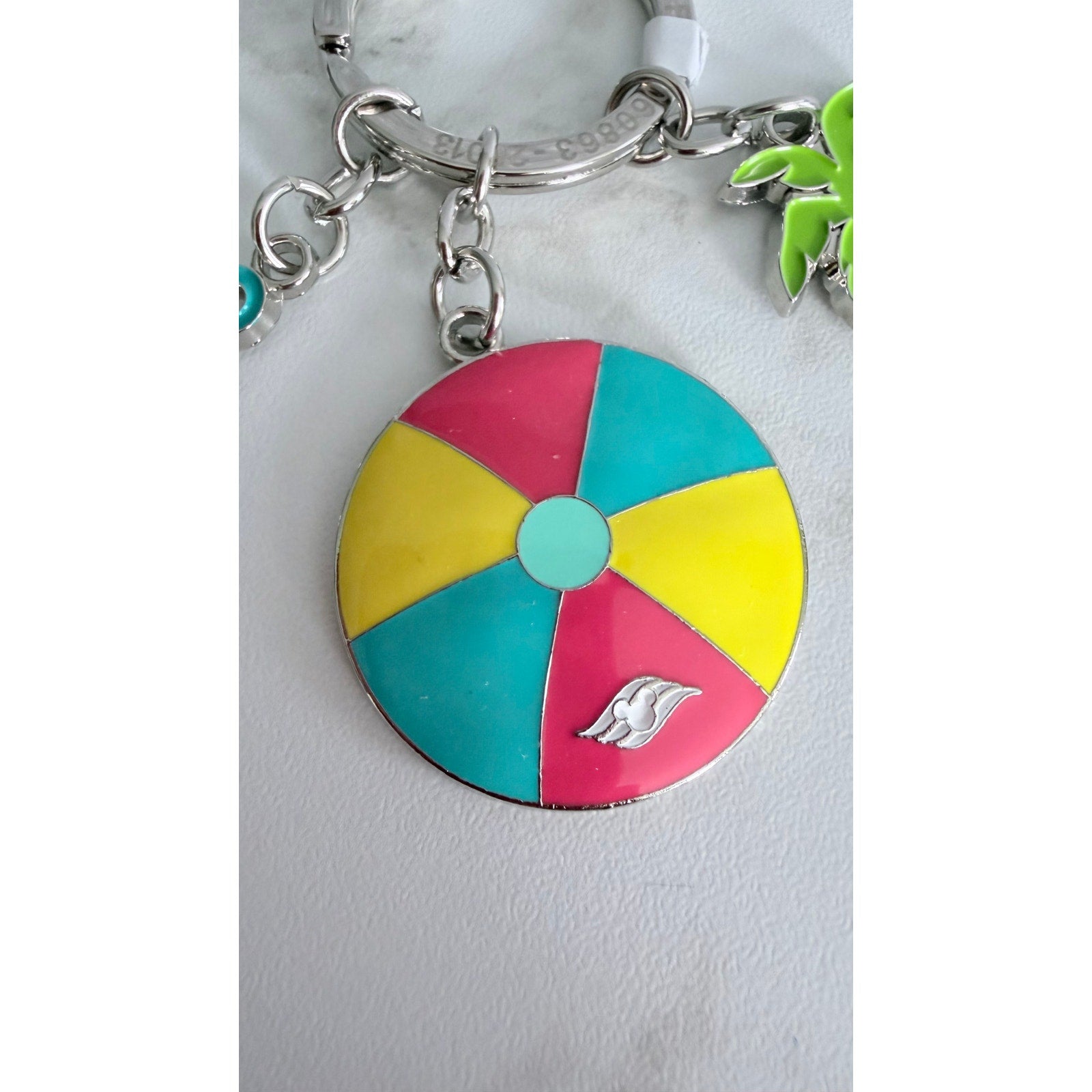 Disney Cruise Line Castaway Cay Beach Ball Charm Keychain NEW