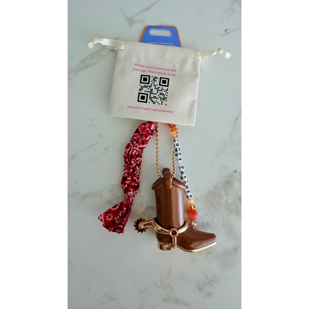 Little Words Project x Toy Story Howdy Partner Cowboy Boot Bag Charm NWT