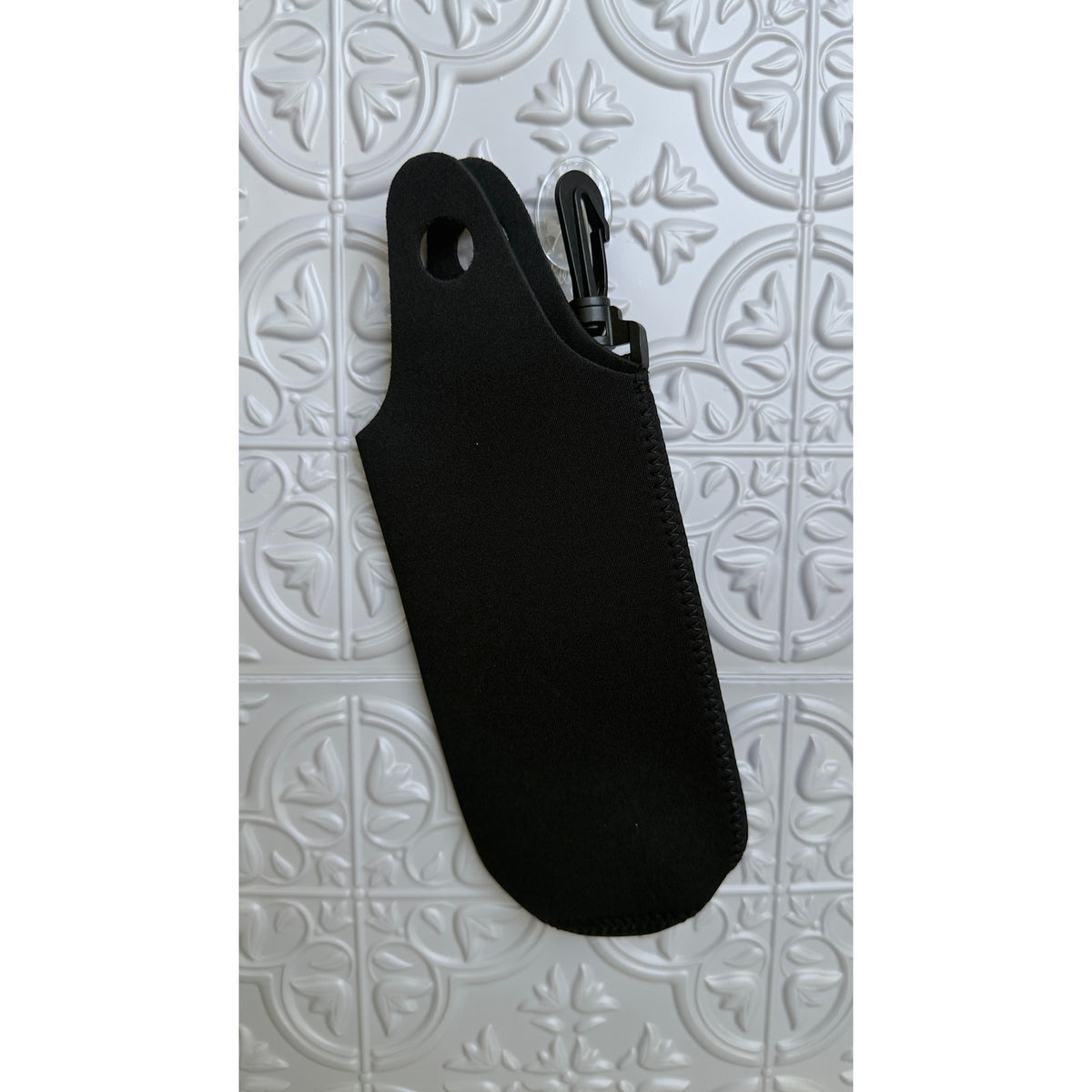 Black Neoprene Water Bottle Sleeve Holder Carrier Pouch w/ Clip NEW