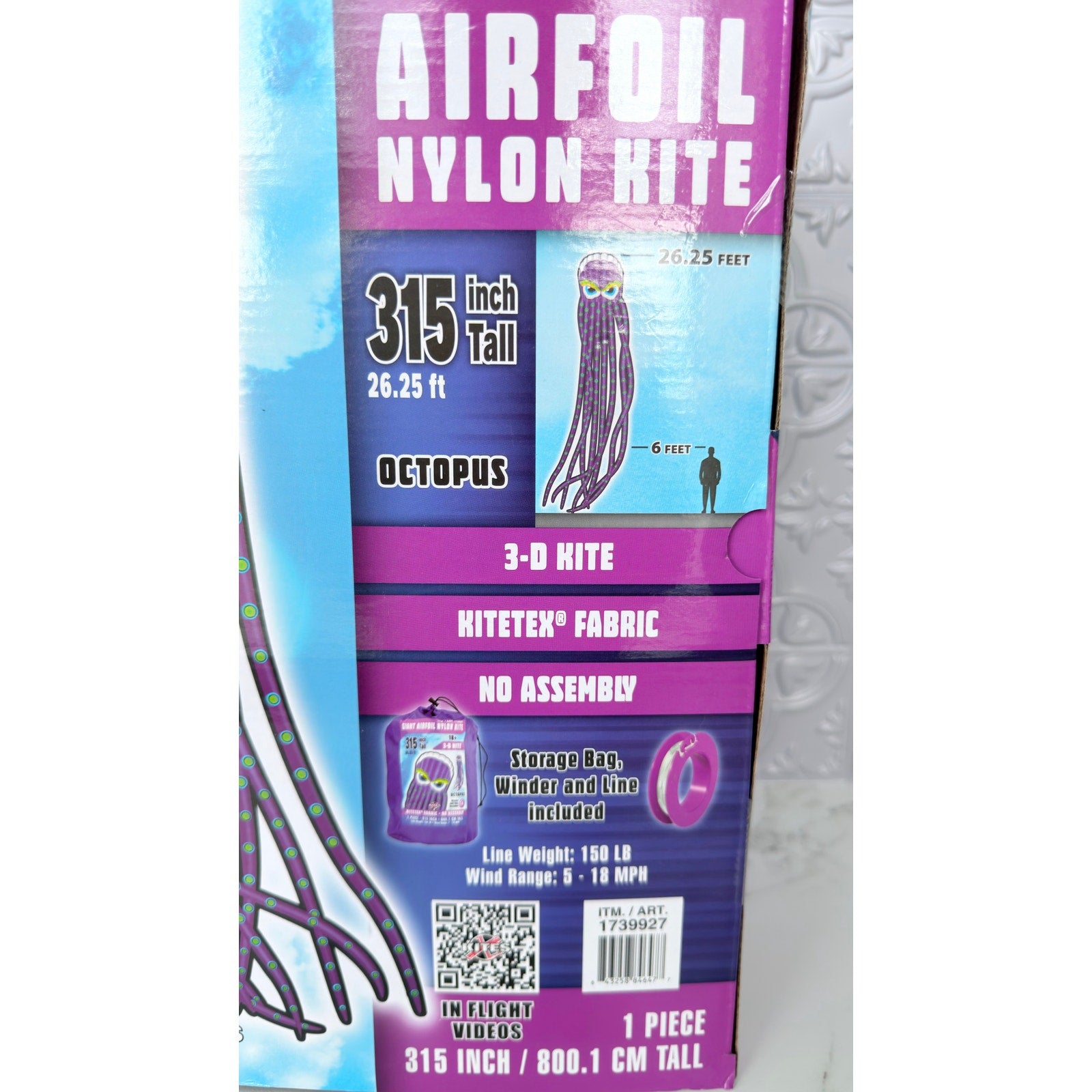 Giant Airfoil Nylon Octopus 26' Fabric Kite NEW