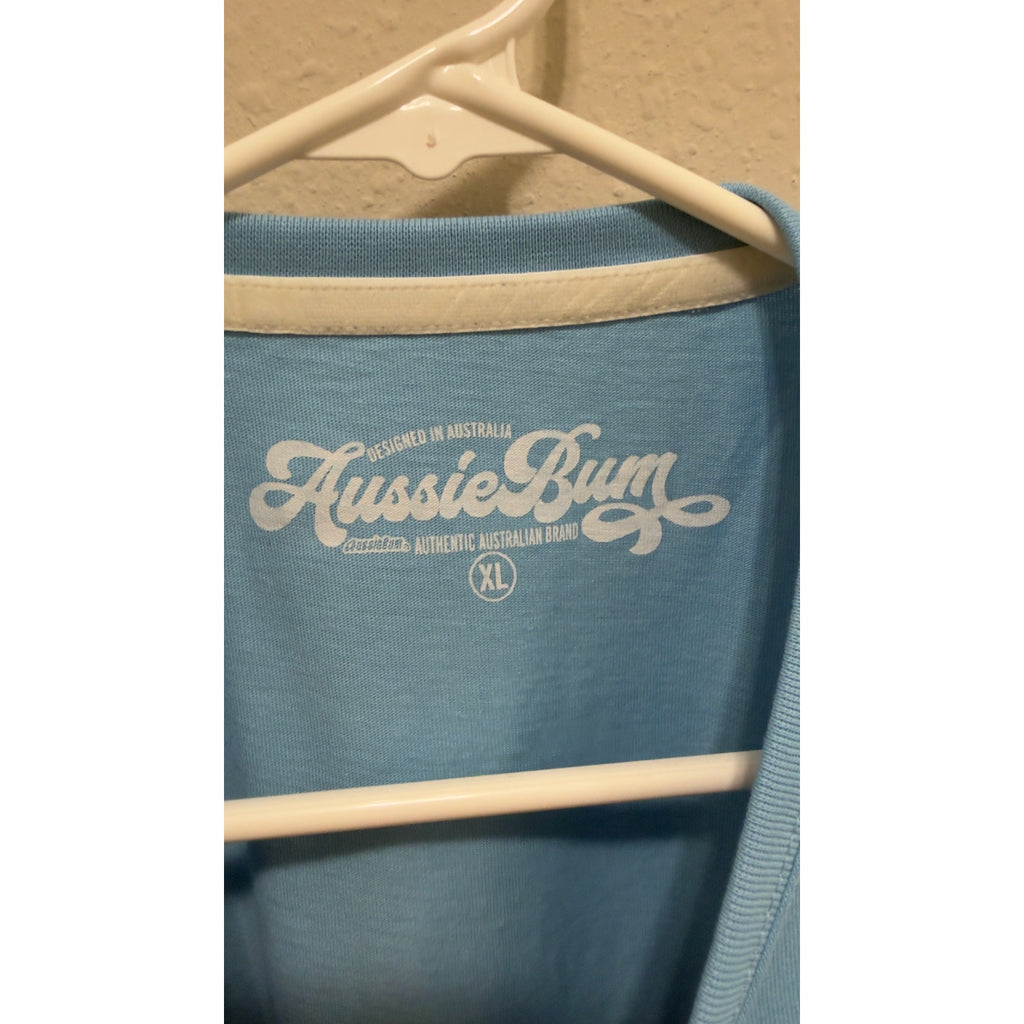 aussieBum Men's Cerulean Blue Short Sleeve Cotton Tee Mens XL