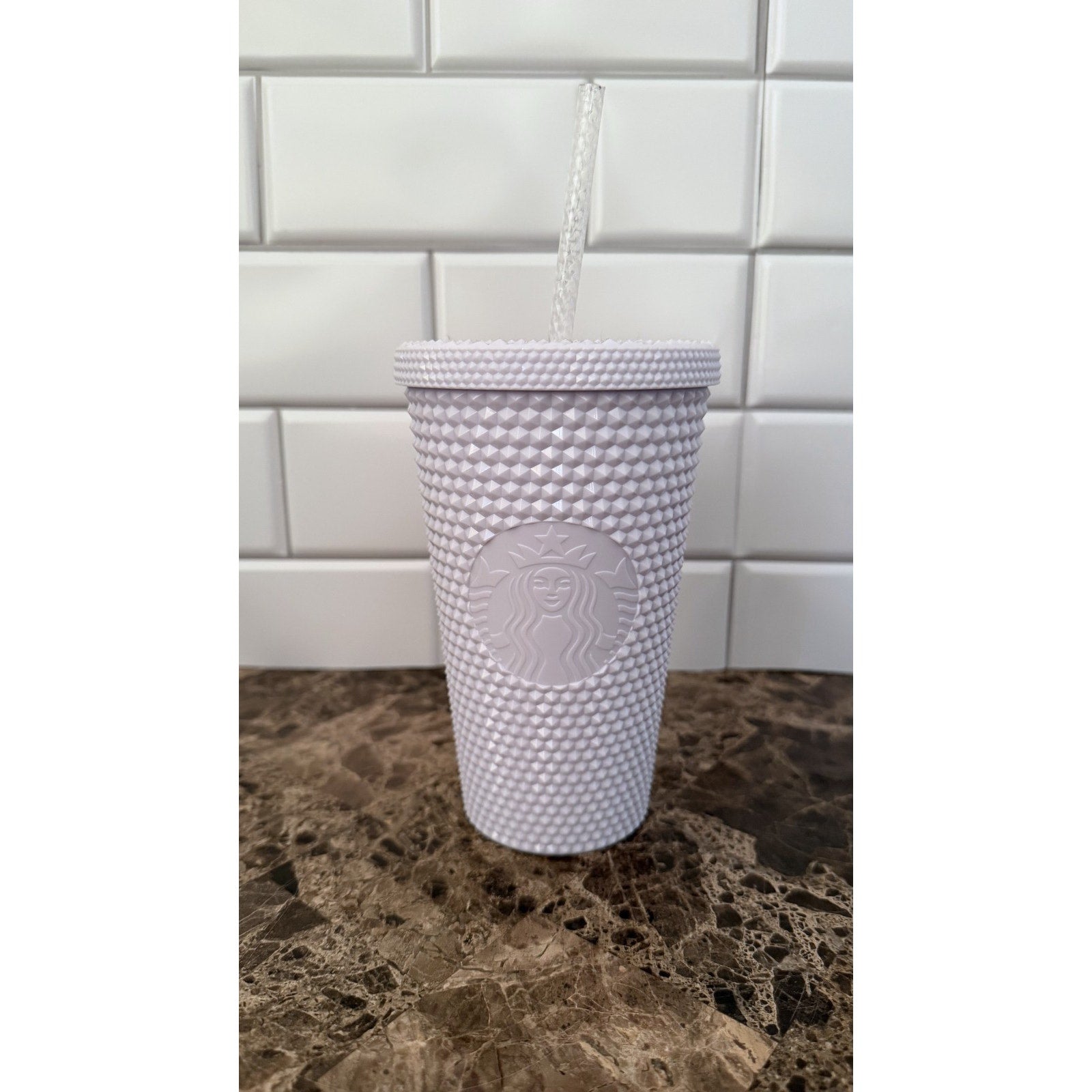 NEW STARBUCKS WHITE Studded Bling Tumbler Venti 24oz Spring 2024