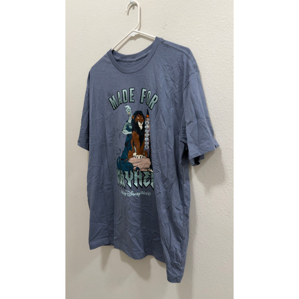 Disney Parks Villains Made for Mayhem Shirt Hades Scar Dr Facilier Large NWT