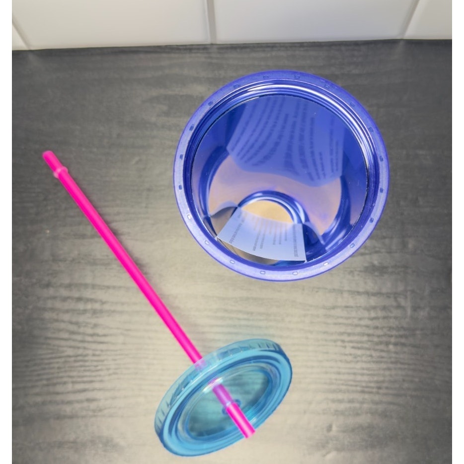 Disney Stitch Blue Travel Tumbler Cup with Lid & Reusable Straw - NEW