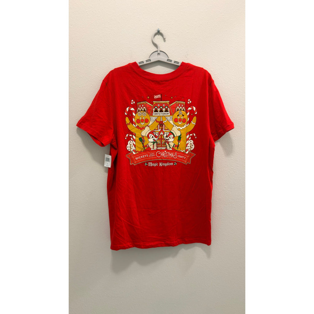 Disney 2025 Mickey's Very Merry Christmas Party Chip & Dale T-Shirt NWT Large