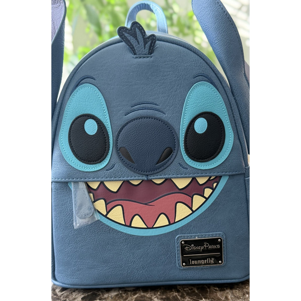 Disney Parks Lilo & Stitch "Stitch Face" Blue Mini Backpack - New