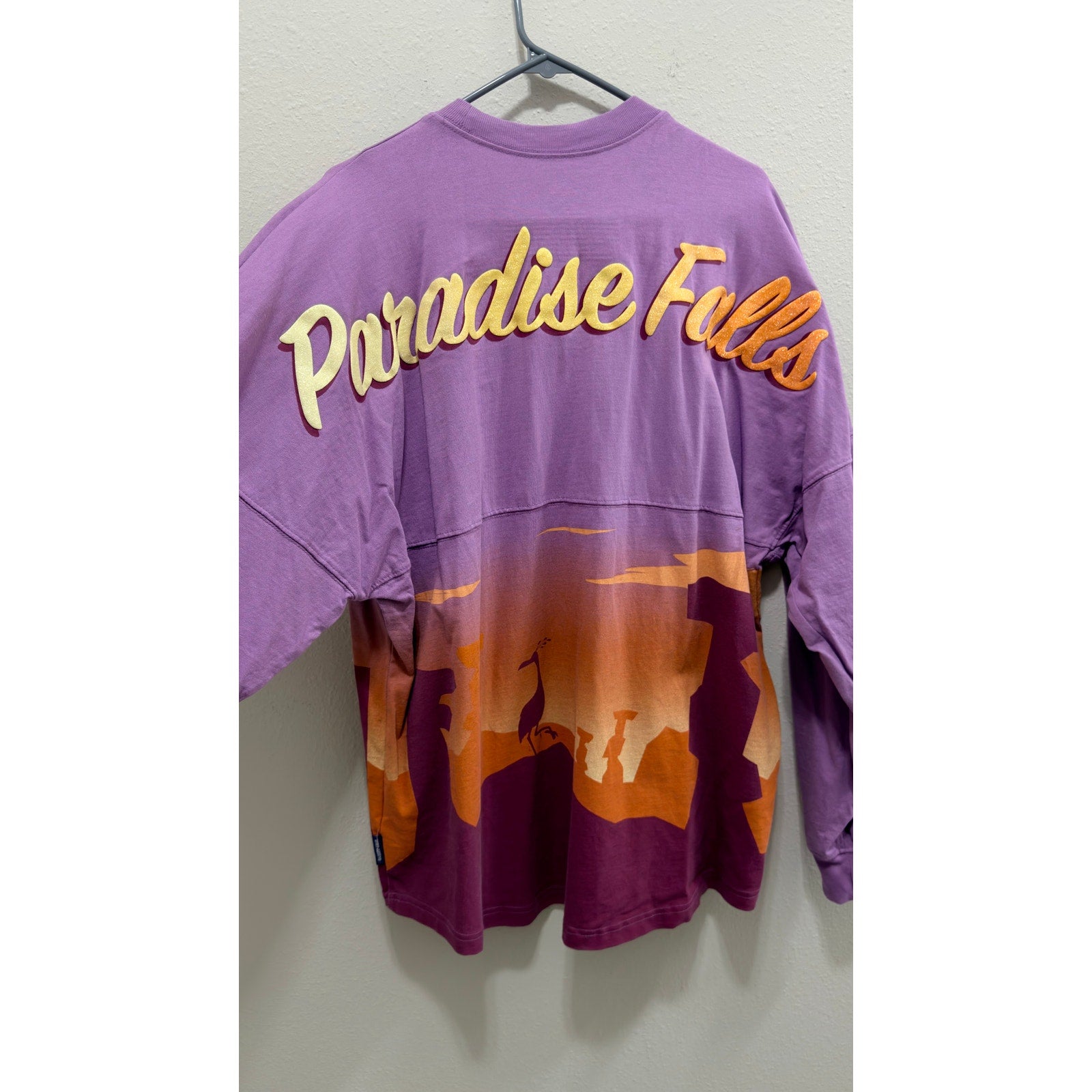 Disney Parks Pixar Up Paradise Falls Sunset Spirit Jersey Large Purple NWT