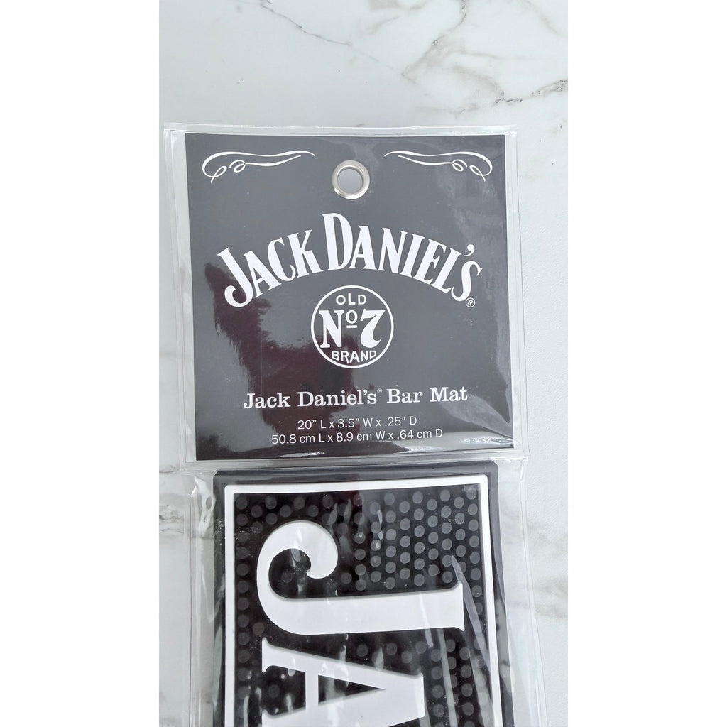 Official Jack Daniel's Black Bar Mat - Old No. 7 Brand - 19" x 4" Rubber NEW