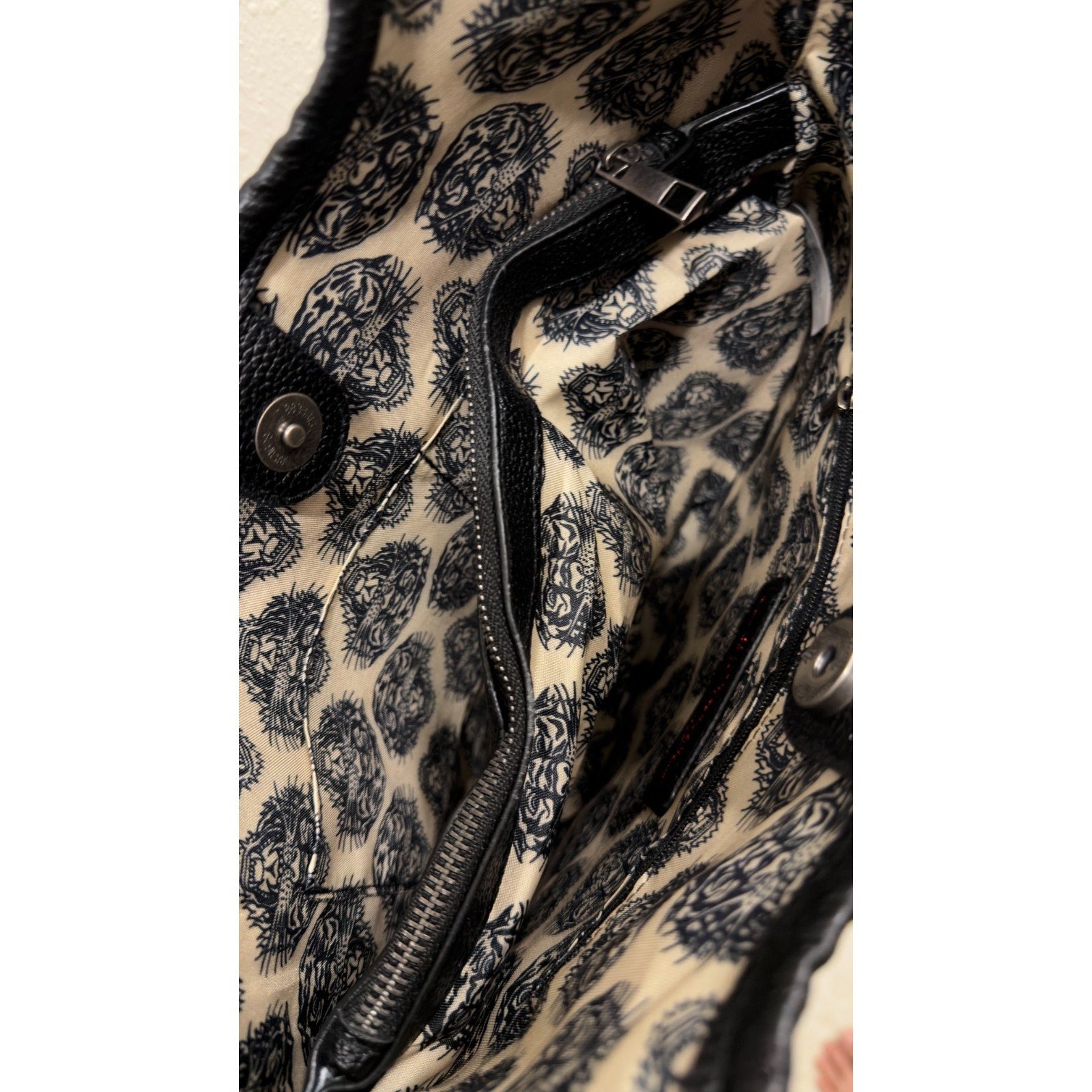 New Ed Hardy Tattoo Print Tote Bag Skull, Tiger & Swallow Graphic Shoulder Bag