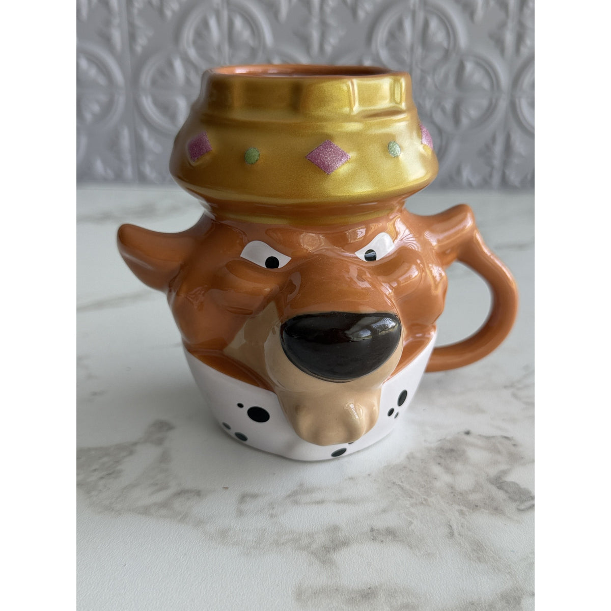 Disney Parks Robin Hood Prince John Sculpted Ceramic Coffee Mug 3D Crown NEW