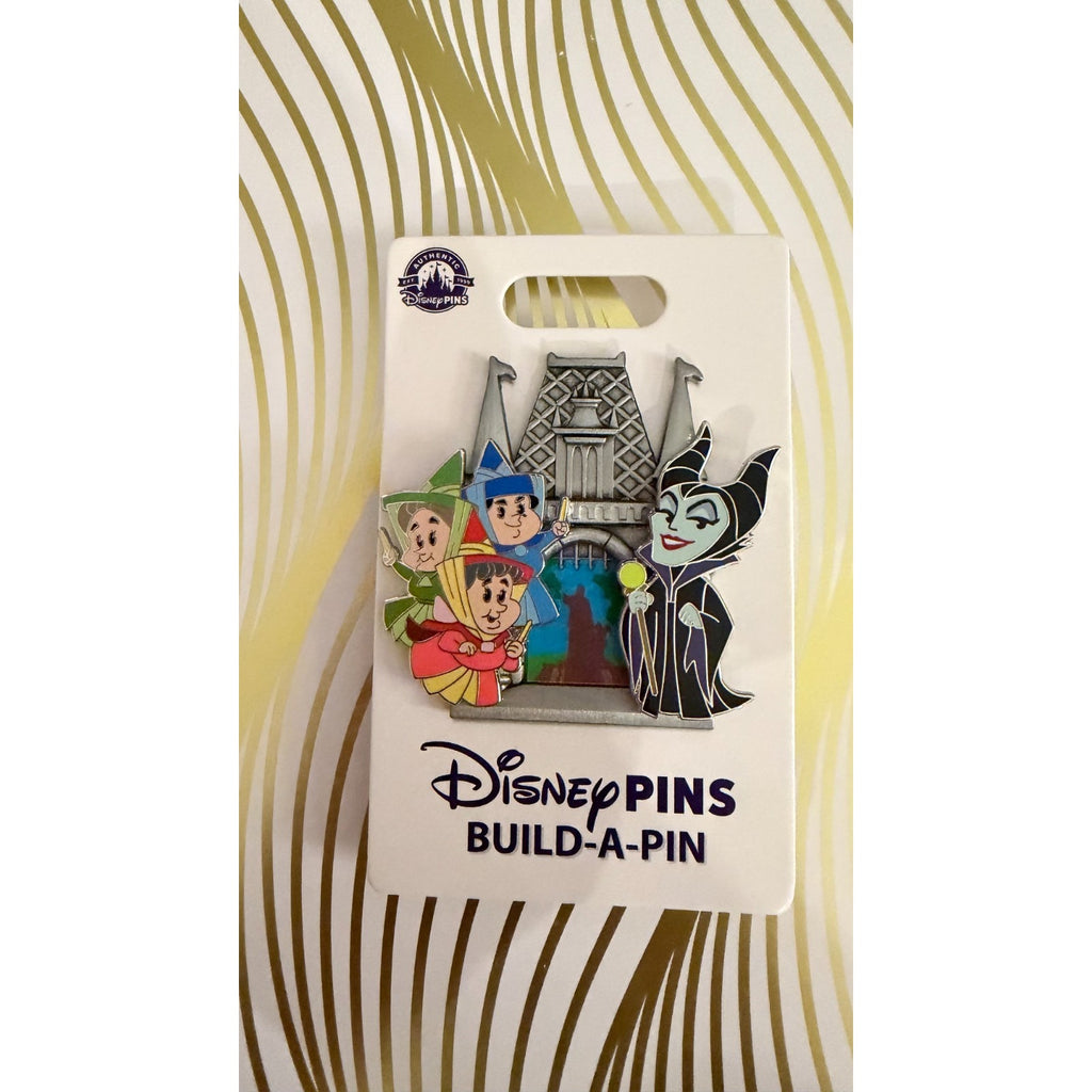 Disney Parks Sleeping Beauty Castle Build-A-Pin Starter Set