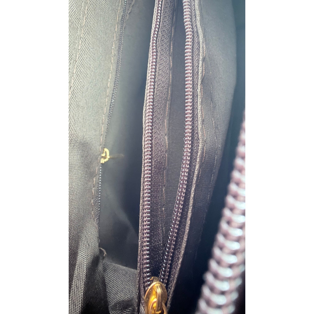 Mickey Mouse Charm Satchel Bag Women’s Tote Handbag Brown Gold NWT