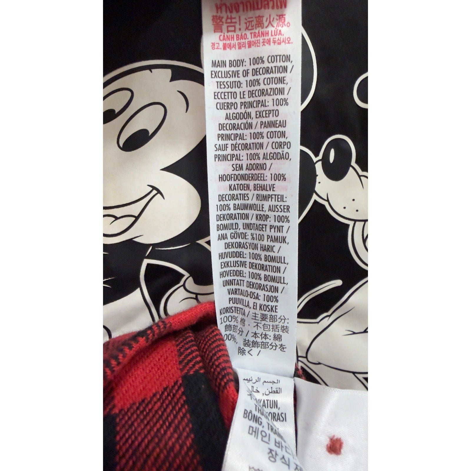 Disney Adult Mickey and Friends Red Plaid Flannel Button Down NWT Large