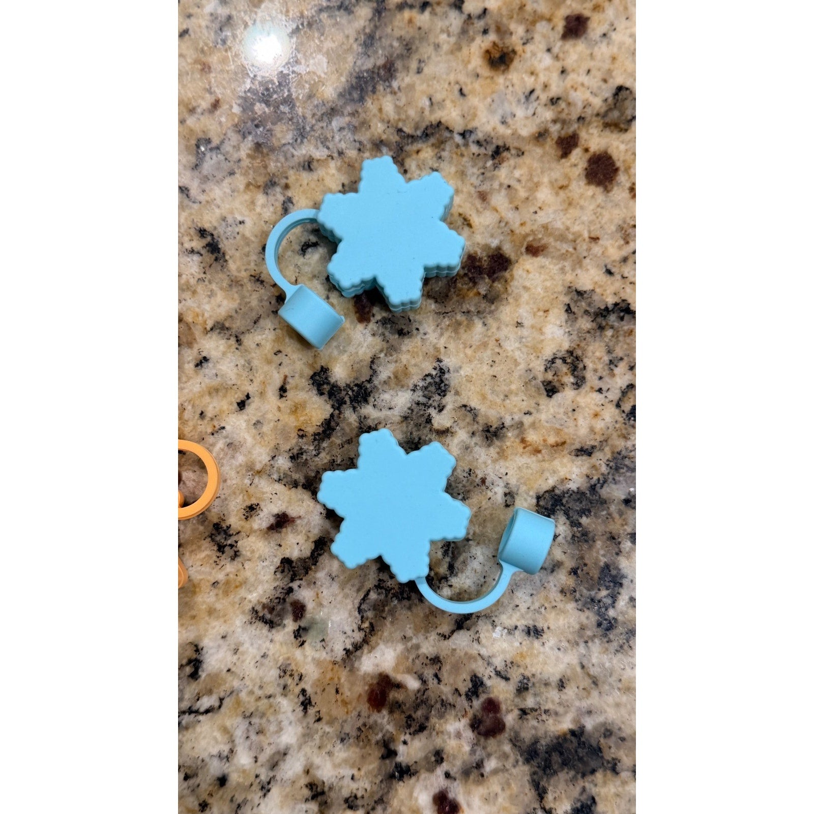 Target Bullseye's Playground Set of 4 Snowflake Straw Toppers NEW