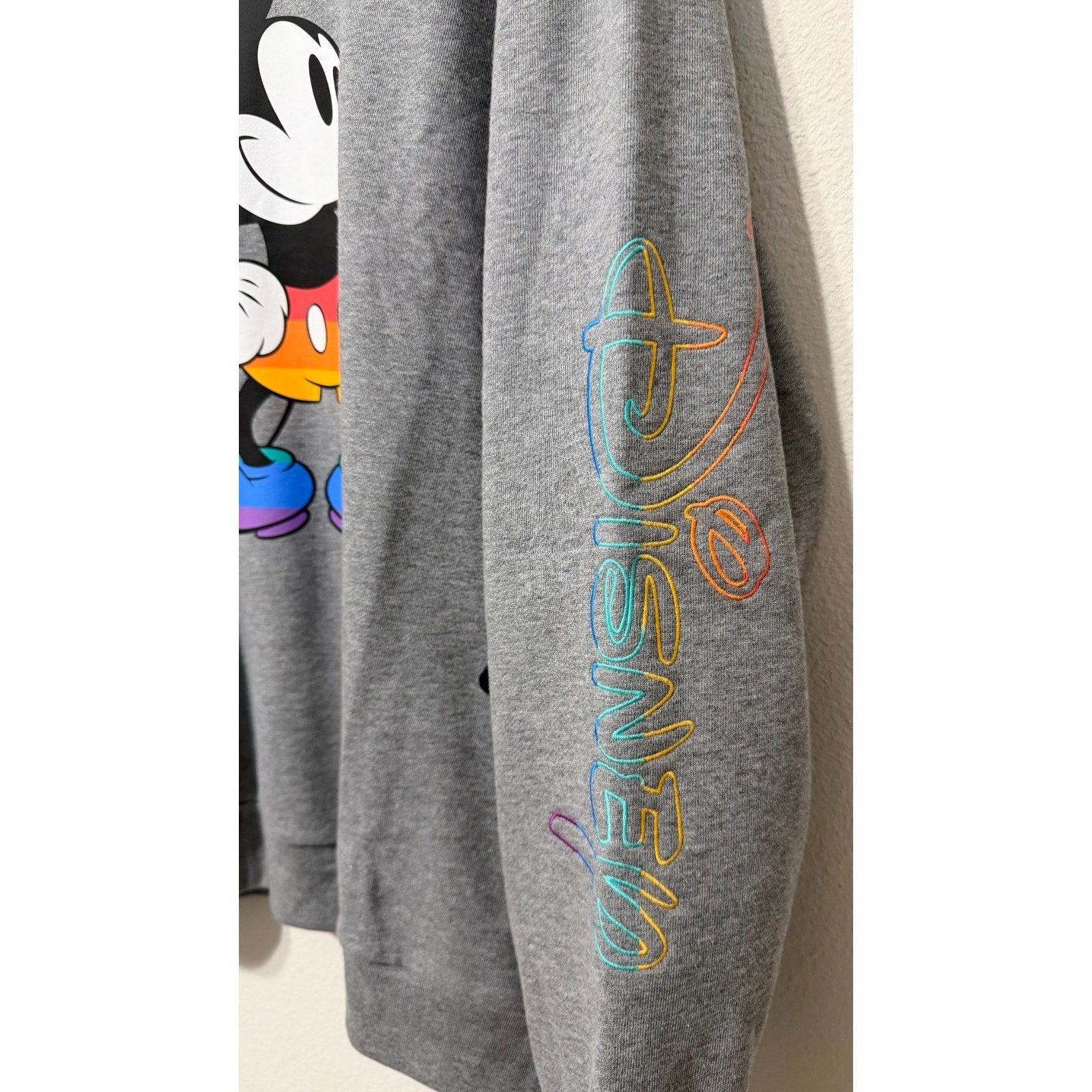 NWT Disney Mickey Mouse PRIDE Rainbow Pullover Sweatshirt - Adult Large