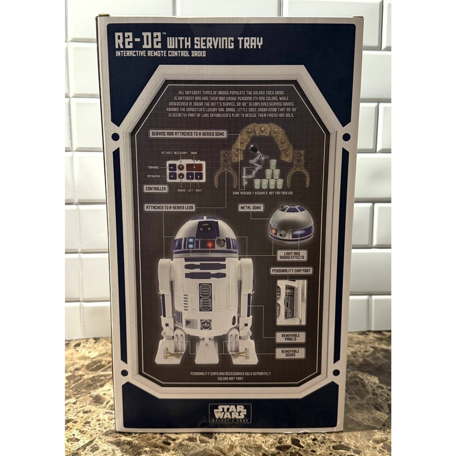 Disney Star Wars Galaxy's Edge R2-D2 RC Interactive Droid with Serving Tray NIB