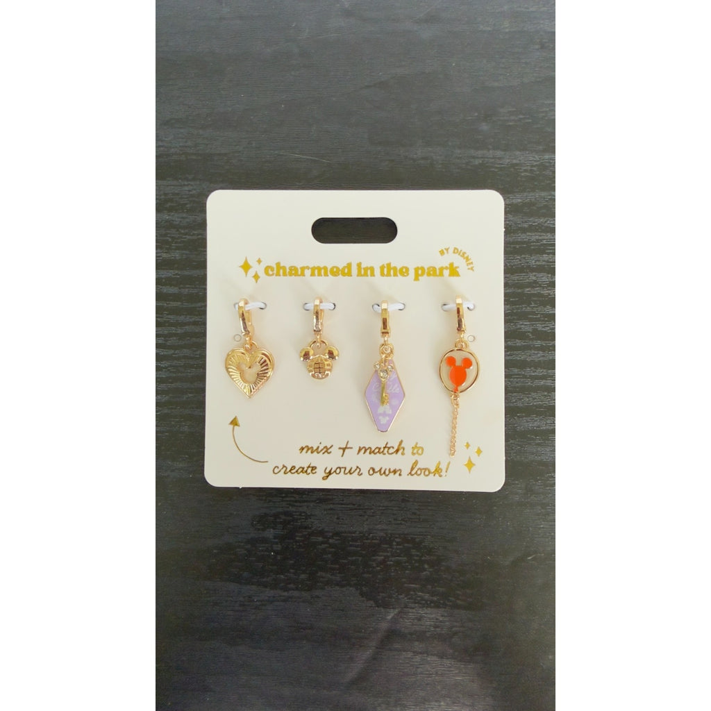 Disney Parks "Charmed in the Park" Set of 4 Add-on Charms — NEW