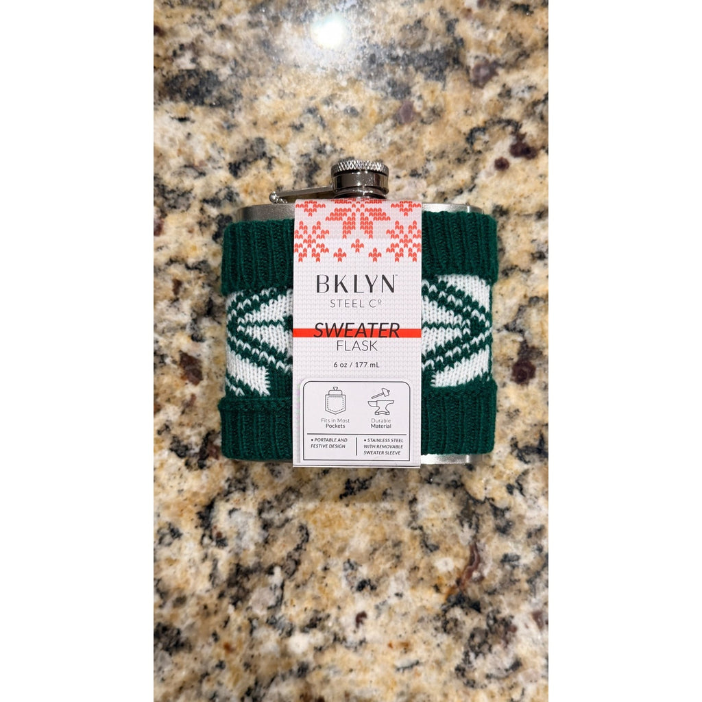 Brooklyn Steel Co. Green 6oz Sweater Flask - New