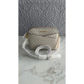 Michael Kors Jet Set Travel Medium Dome Crossbody Bag Vanilla / Powder Pink NWT