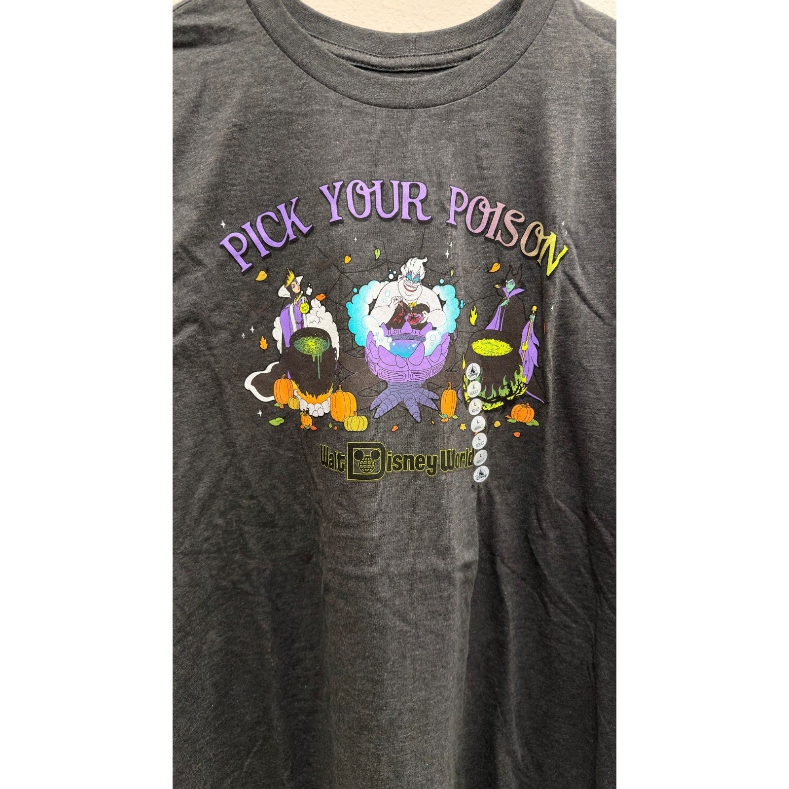 NEW Disney Parks 2025 Halloween "Pick Your Poison" Villains T-Shirt Adult Large