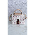 Mickey Mouse Charm Satchel Bag Women’s Handbag White Beige NEW