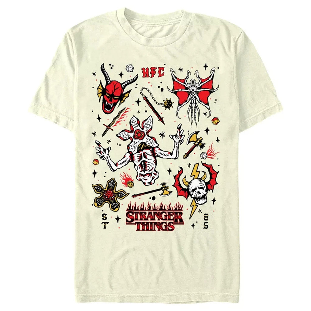 Stranger Things HELLFIRE CLUB Icon Collage T-Shirt - Men's Large NWT