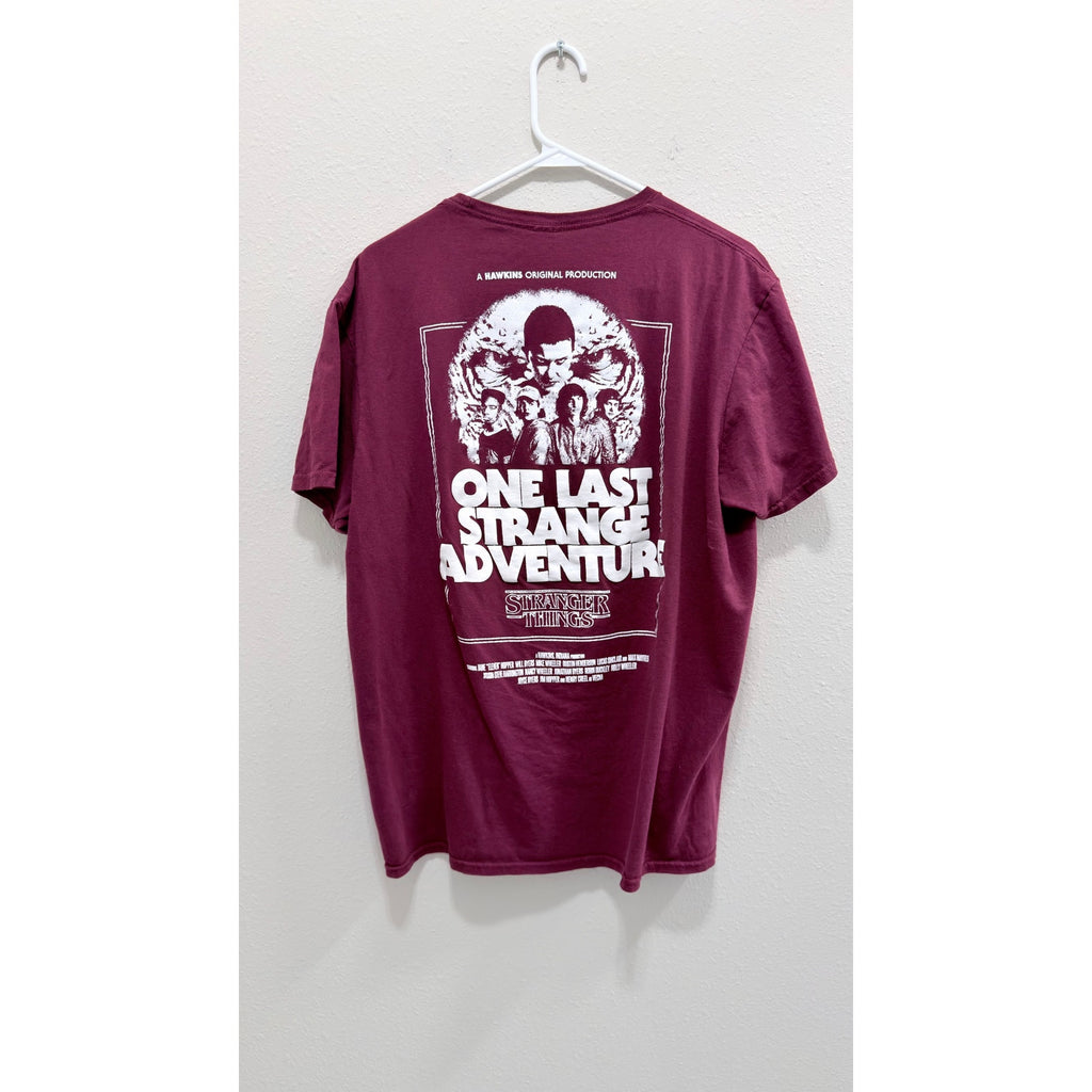 Stranger Things One Last Adventure Maroon Graphic T-Shirt Unisex Large Preowned