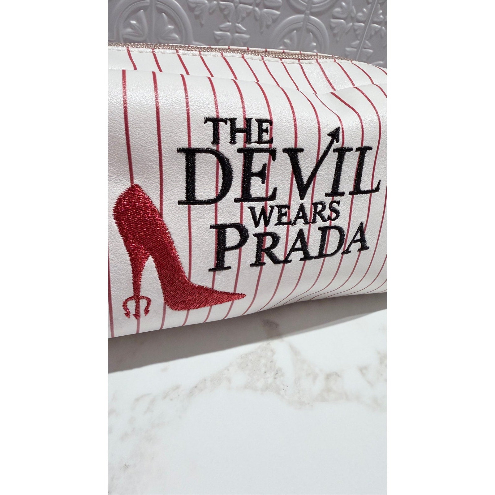 The Devil Wears Prada Embroidered Makeup Cosmetic Bag NEW