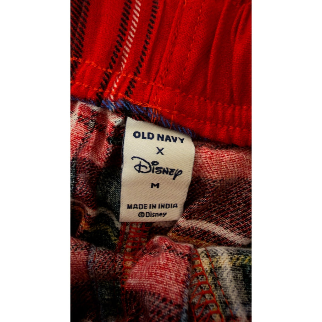 NWT Old Navy x Disney Men’s Red Plaid Flannel Pajama Pants - Medium