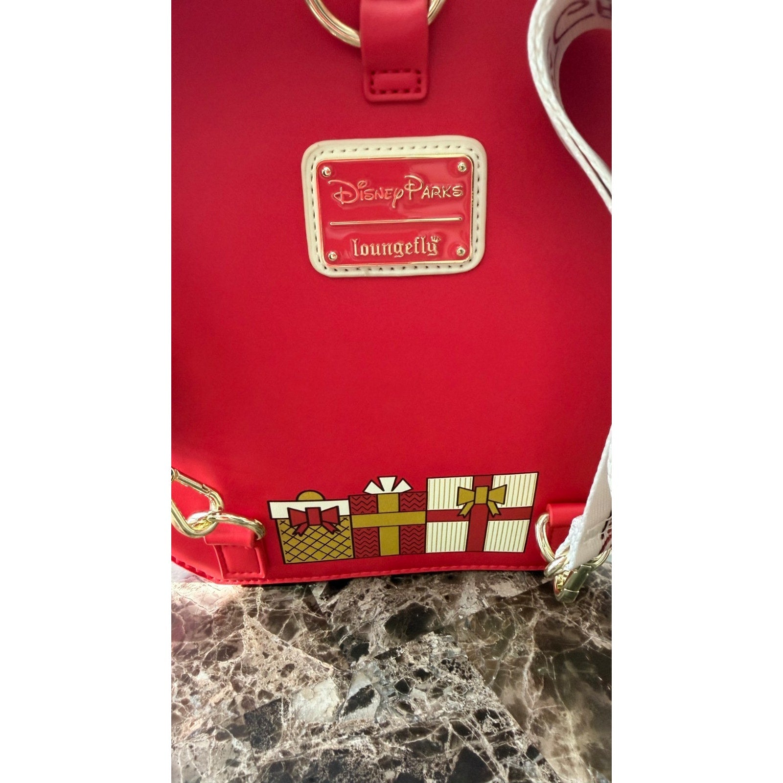 Disney Parks Loungefly 2025 Very Merry Christmas Convertible Backpack and Ears