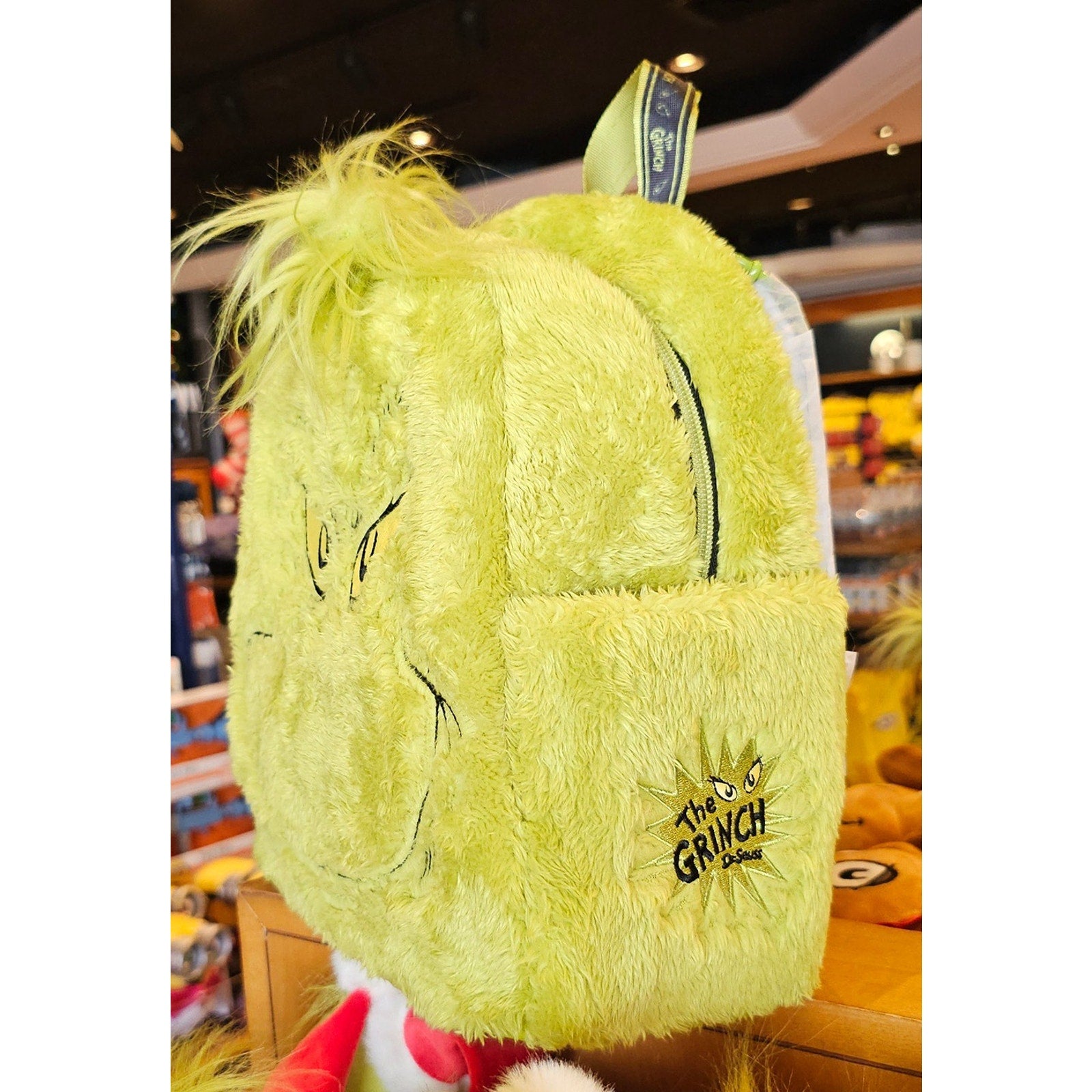 NEW Universal Studios Orlando Grinch Big Face Plush Mini Backpack
