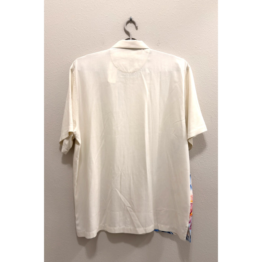Tommy Bahama Paradise Petals Silk Camp Shirt Ivory White Men's Large NWT