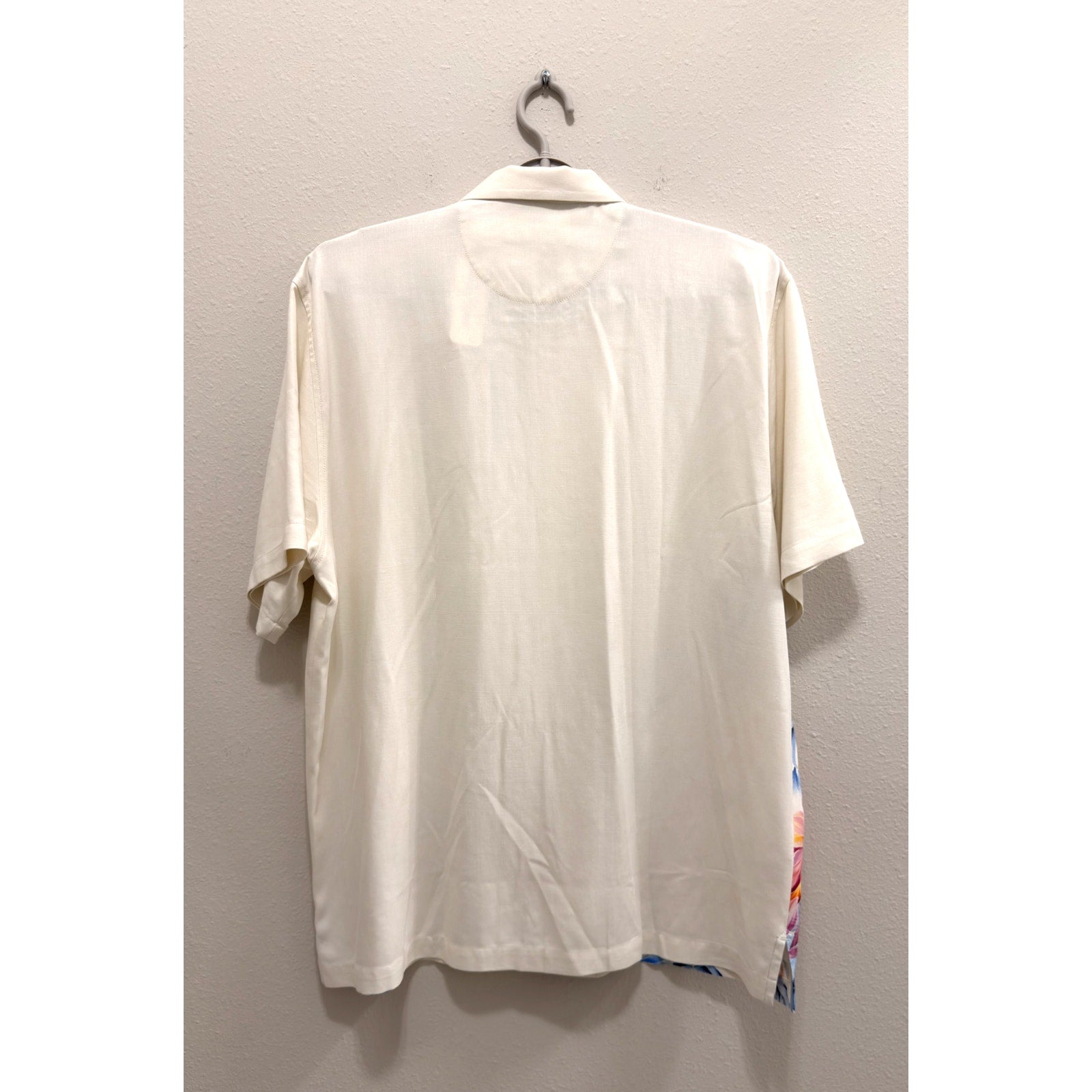 Tommy Bahama Paradise Petals Silk Camp Shirt Ivory White Men's Large NWT