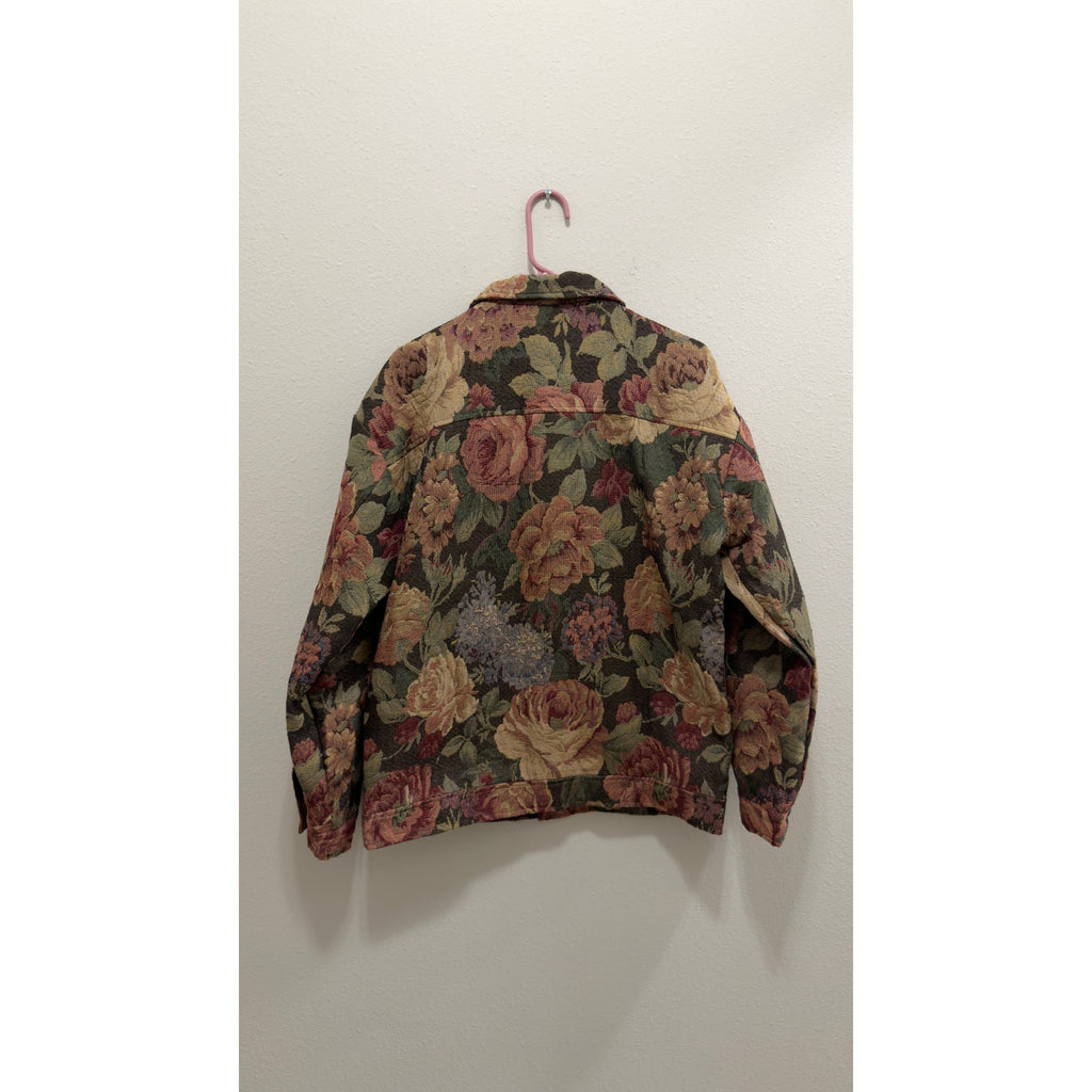 Manfinity Homme Mens Floral Jacquard Tapestry Casual Jacket Large