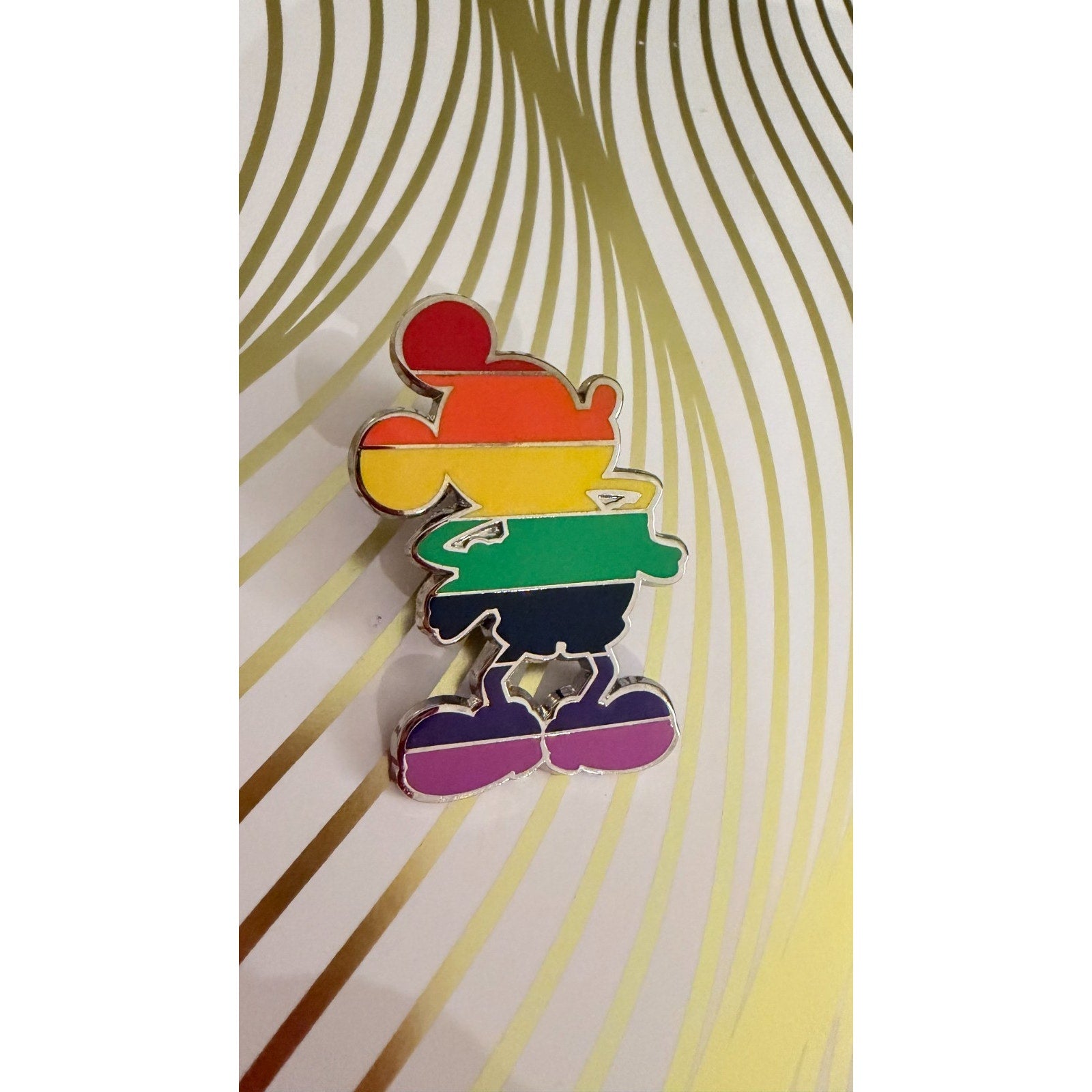 Disney Parks Authentic 2023 Pride Mickey Mouse Rainbow Silhouette Pin