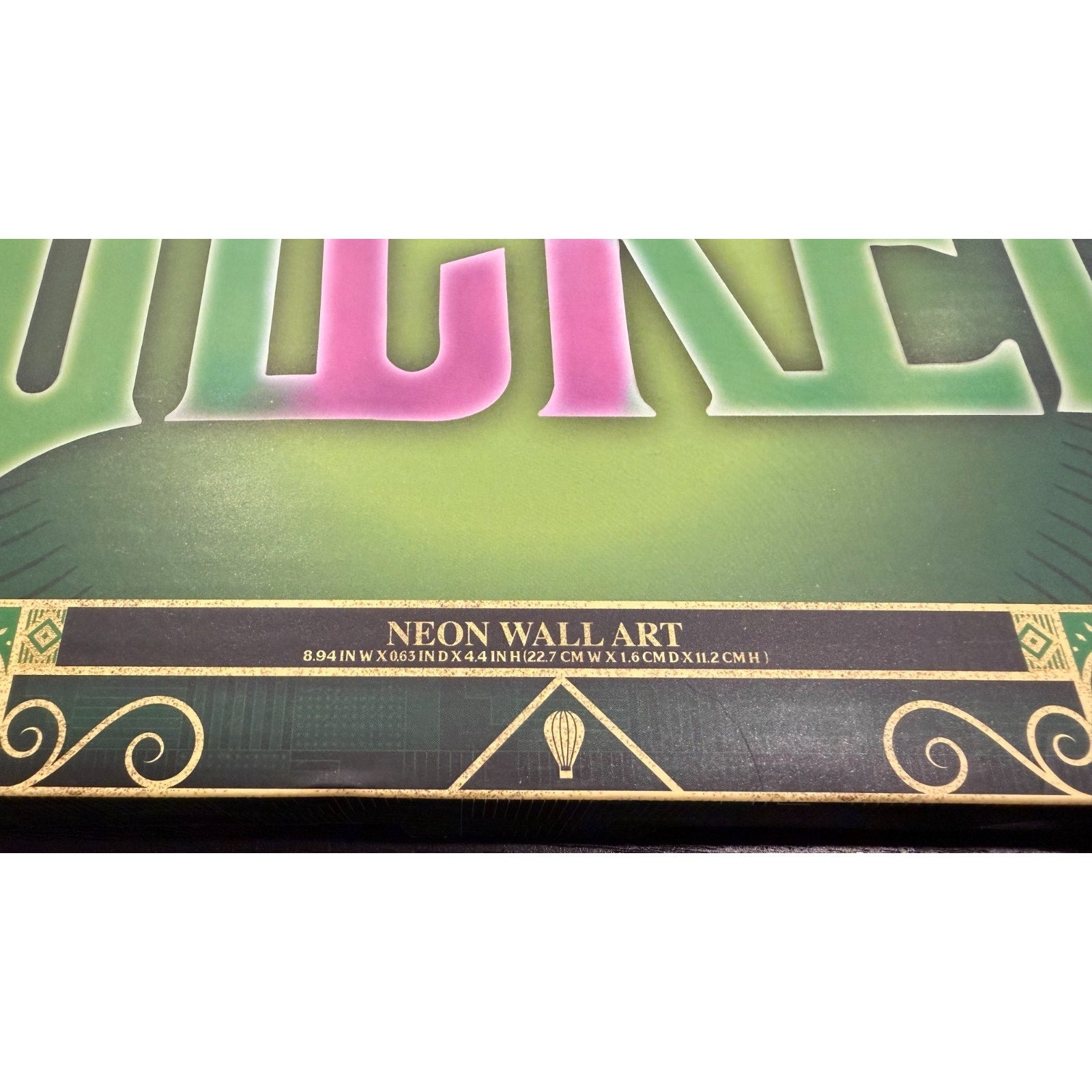 NIB Wicked Neon Wall Art Movie Logo Pink& Green LED Light Battery Operated 9x5”