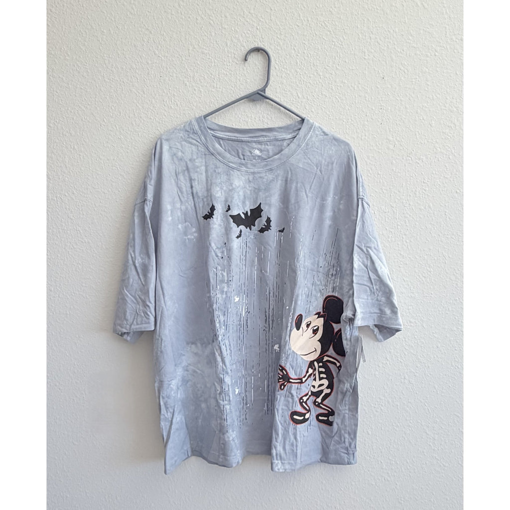 Disney Parks 2025 Halloween Skeleton Mickey Tie-Dye T-Shirt - Size Large