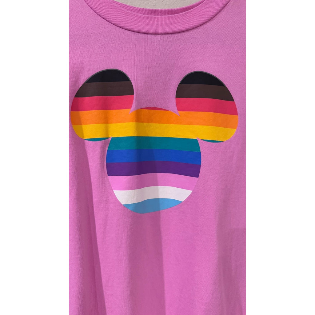 Disney Pride Mickey Mouse Icon T-Shirt XL Pink Intersectional Flag Tee NWT