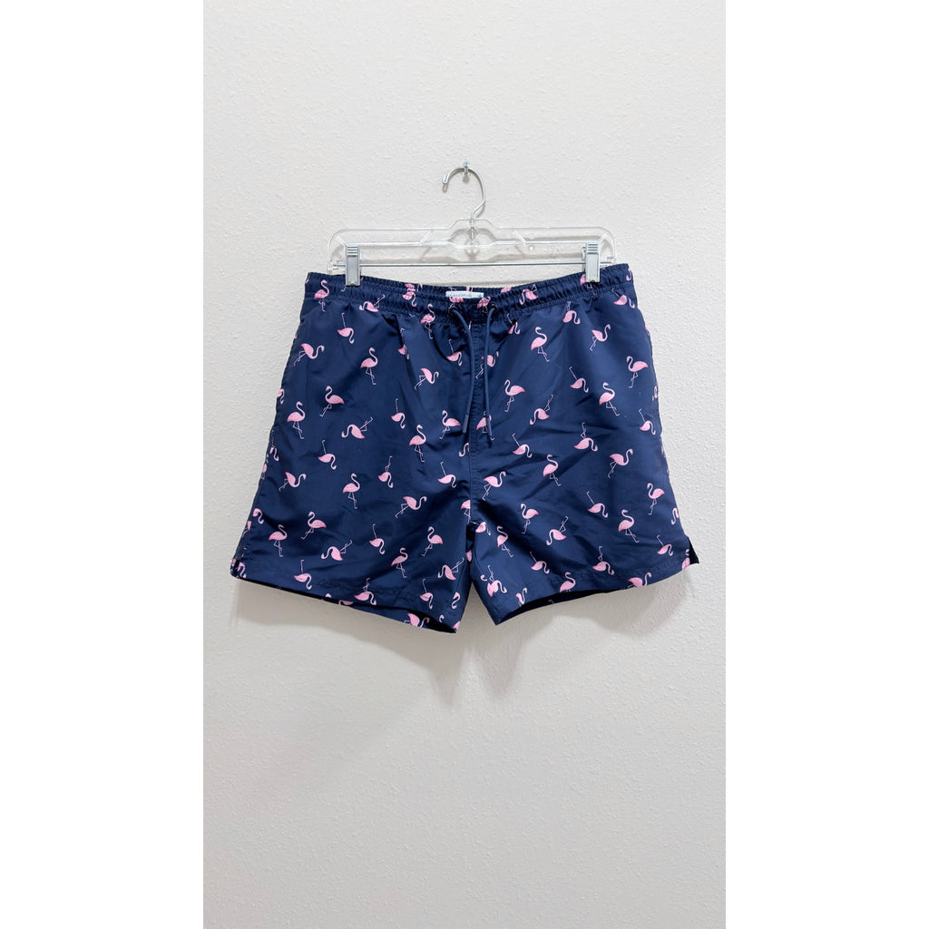 Primark Cares Men's Navy Flamingo Swim Shorts – Large