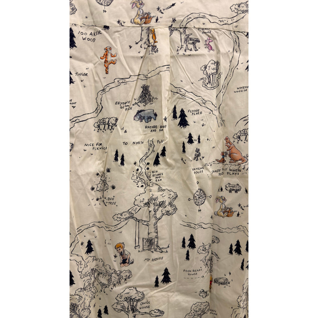 Disney Parks Winnie the Pooh Hundred Acre Wood Map Adult Camp Shirt Medium NWT