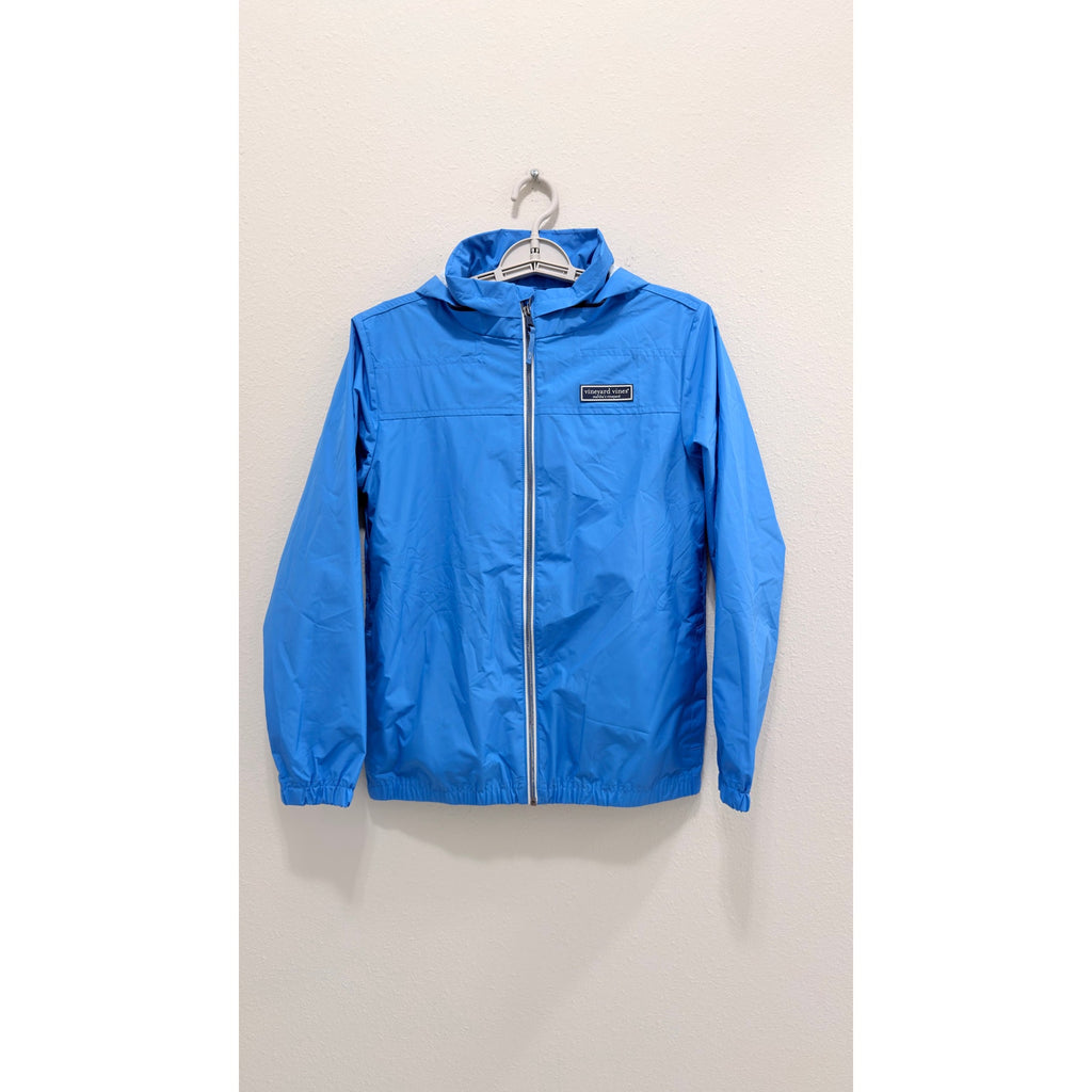 Vineyard Vines Storm Shep Packable Jacket Youth Large Blue Full Zip Hooded NWT