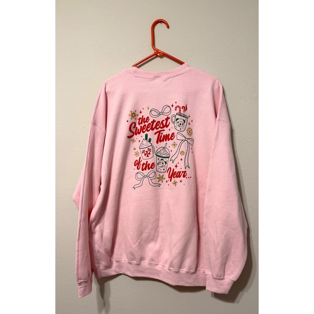 NWT Disney World Holiday Sweatshirt - Pink 'Sweetest Time of the Year' - Large