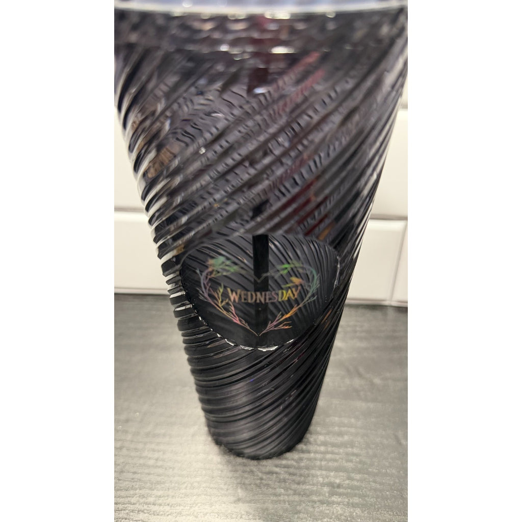 NWT Primark Netflix Wednesday Addams 24oz Cold Cup Tumbler With Straw