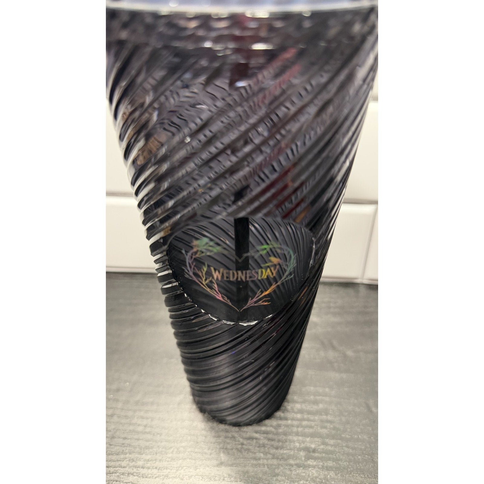 NWT Primark Netflix Wednesday Addams 24oz Cold Cup Tumbler With Straw