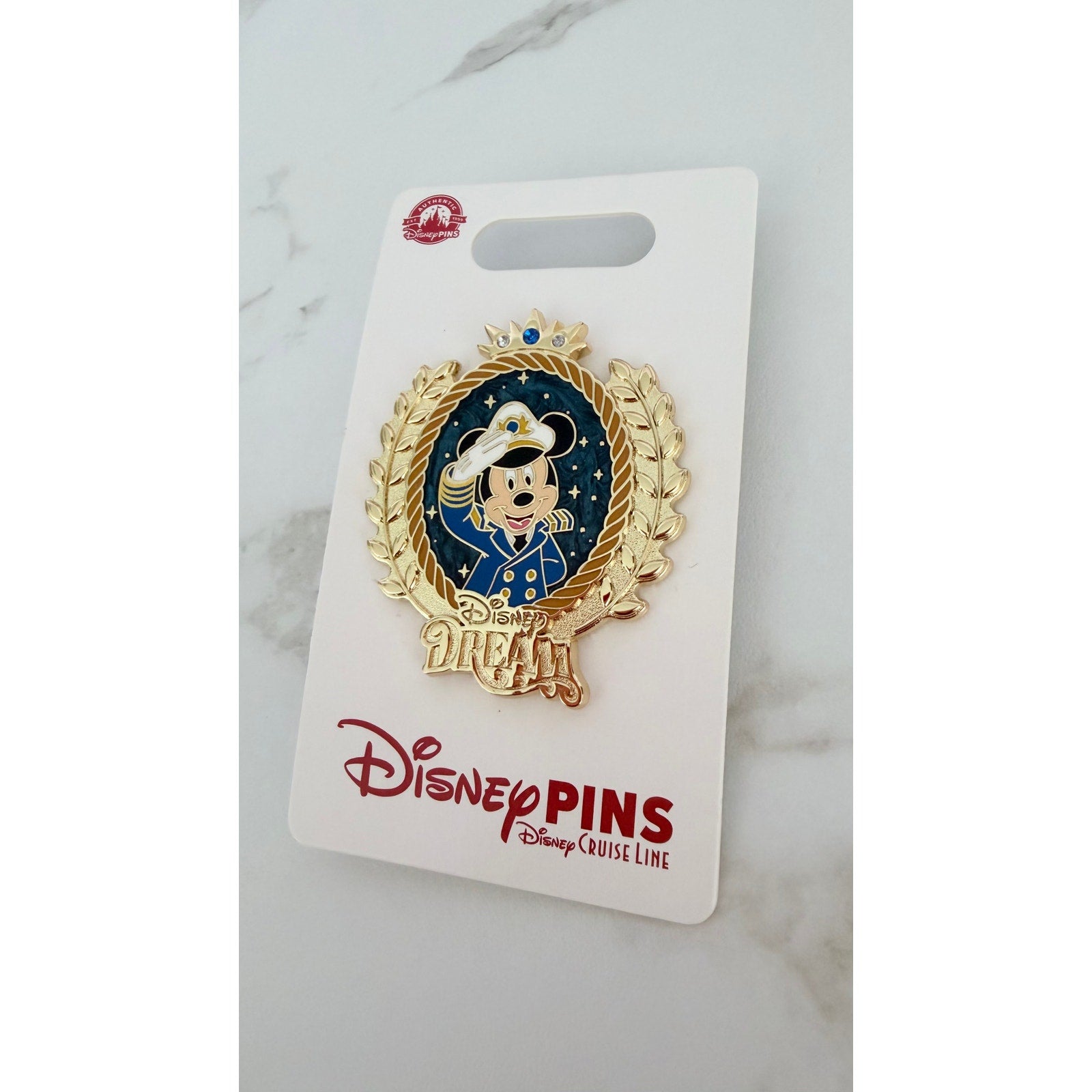NEW Disney Cruise Line Disney Dream Captain Mickey Bow Art Pin