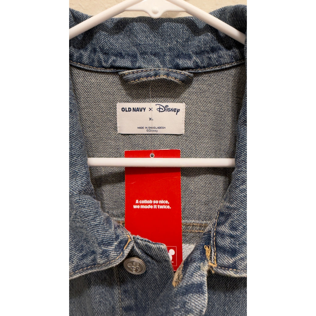 NWT Old Navy x Disney Men's Mickey Mouse Americana Denim Trucker Jacket XL