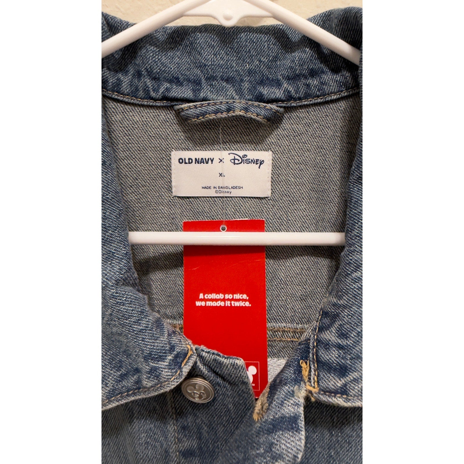 NWT Old Navy x Disney Men's Mickey Mouse Americana Denim Trucker Jacket XL