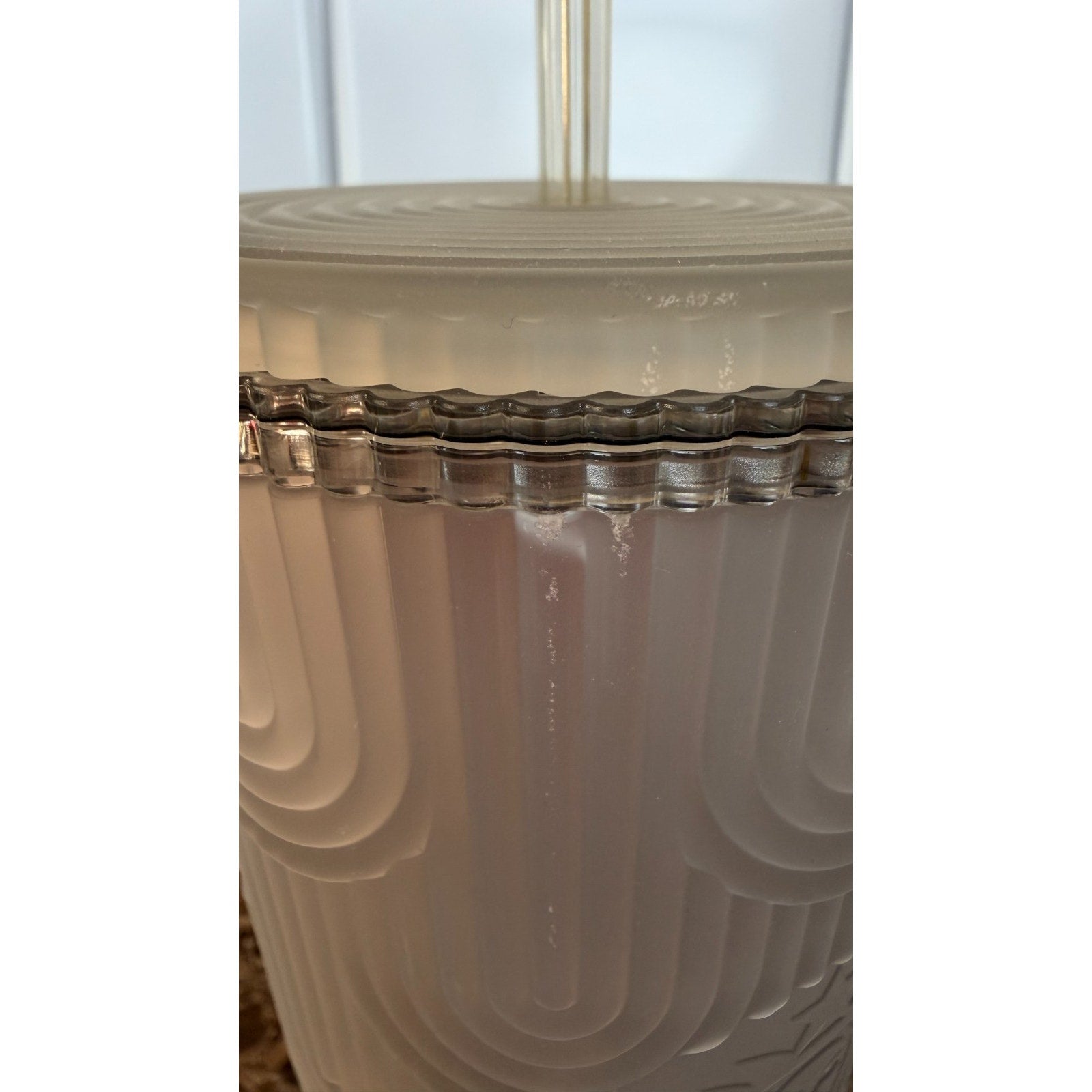Starbucks 2024 Gray White Pearl Siren Scales Soft Touch Venti Tumbler SCRATCHED
