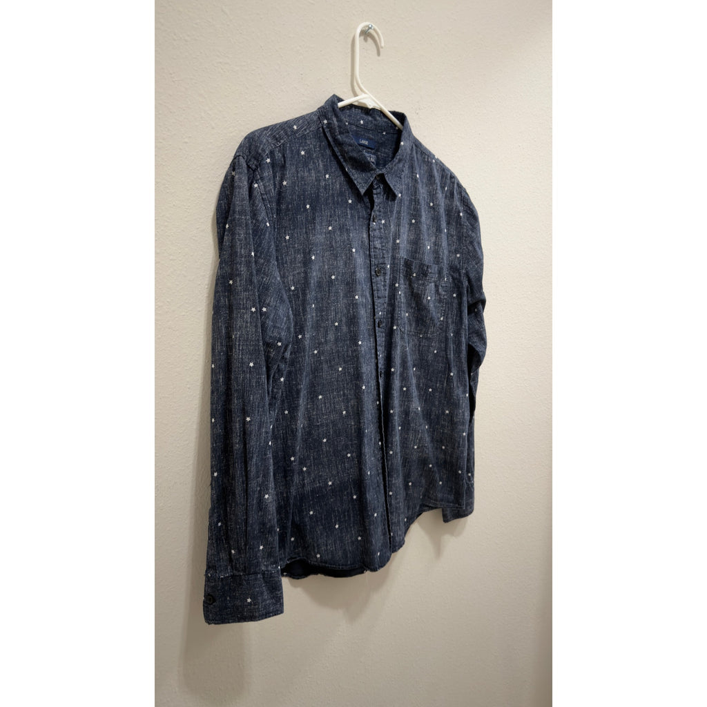 American Rag Mens Long Sleeve Button Down Shirt Star Print Large